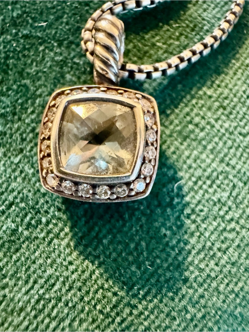 David Yurman Sterling Ring and necklace with diamonds - Picture 11 of 17